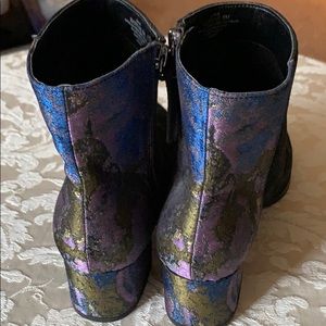 LOGO ANKLE BOOTS,  BLACK  with metallic cloth heel